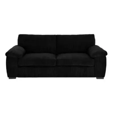 (3 Seater Sofa, Black) Atrani Jumbo Cord Fabric Sofa