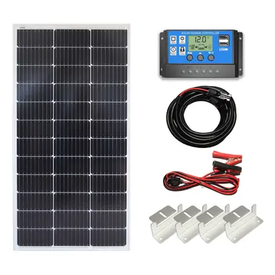 (100w Mono PWM Kit 12v) Lowenergie Mono Solar Panel Battery Charging Kit with Charger Controller