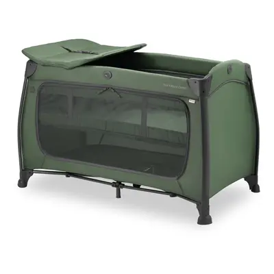 hauck Play N Relax Center Travel Cot, Dark Green - Fast Folding & Compact, with Changing Mat & T