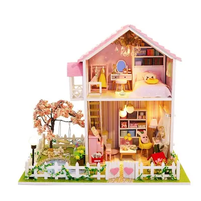 DIY Assembled Cottage Love of Cherry Tree Doll House Kids Toys