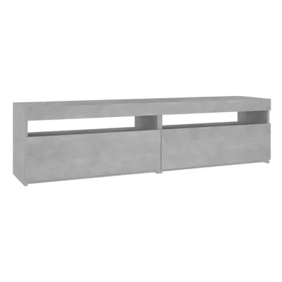 vidaXL 2x TV Cabinets with LED Lights Concrete Grey Media Unit Sideboard Rack