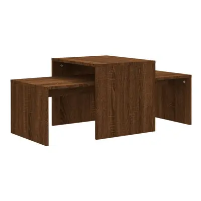 (Brown oak) vidaXL Coffee Table Set Hallway Side Table Tea Sofa Table Engineered Wood