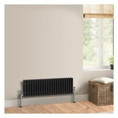 (300 x 1012mm - Triple) Warmehaus Traditional Cast Iron Style Black Radiator Perfect for Bathroo