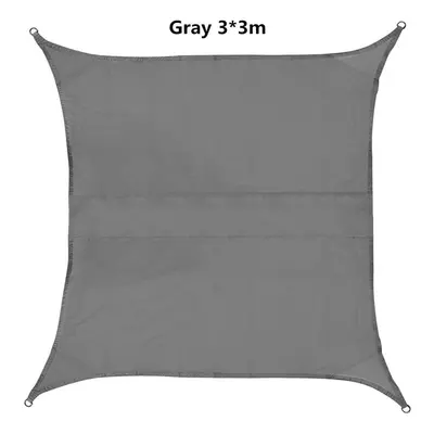 (Grey) Sun Shade Sail Waterproof 420D Oxford Polyester Canopy Cover Awning Outdoor Garden Protec