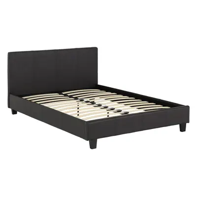 Prado 4'6" Bed Brown Faux Leather