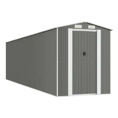 (192 x x cm (L x W x H)) vidaXL Garden Shed Galvanised Steel Outdoor Tool Storage Patio Lawn Too