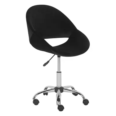 Desk Chair Velvet Black SELMA