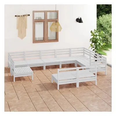 vidaXL Garden Lounge Set Outdoor Lounge Set Piece Solid Wood Pine White