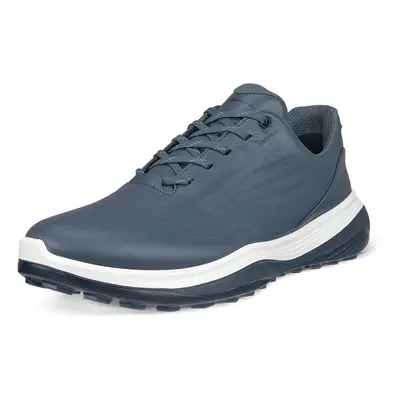 (UK 9-9.5, Pavement) Ecco Mens LT1 Lace Up Waterproof Spikeless Full Grain Leather Golf Shoes