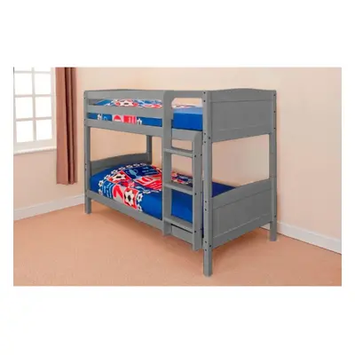 (Grey, No Mattress) 2ft6 Shorty Wooden Bunk in Grey White Caramel Natural