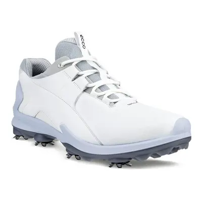 (UK 10.5-11, White) Ecco BIOM Tour Fluidform Waterproof Spiked Leather Golf Shoes