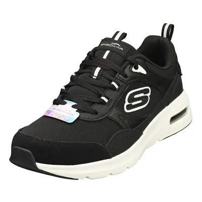 (5) Skechers Skech-air Court Womens Casual Trainers in Black White