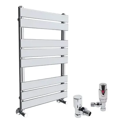 (Chrome, x 500mm) WarmeHaus Designer Bathroom Flat Panel Heated Towel Rail Radiator Ladder Rad w