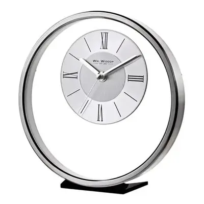 WM.Widdop. Round Silver Mantel Clock - W2937S