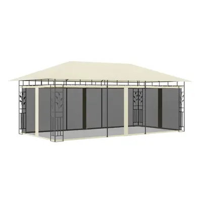 Gazebo with Mosquito Net 6x3x2.73 m Cream