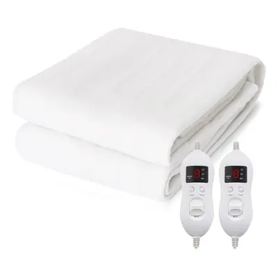 King Electric Heated Mattress Blanket Temp Washable W/ Timing