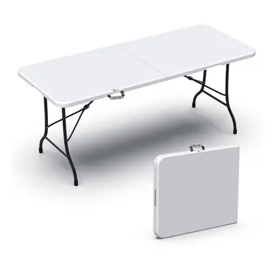 VOUNOT Folding Picnic Table Portable Party Trestle Table for BBQ Camping Indoor Outdoor, White