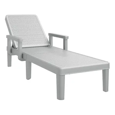 vidaXL Sun Lounger Outdoor Lounge Bed Sun Bed Garden Daybed Grey Polypropylene