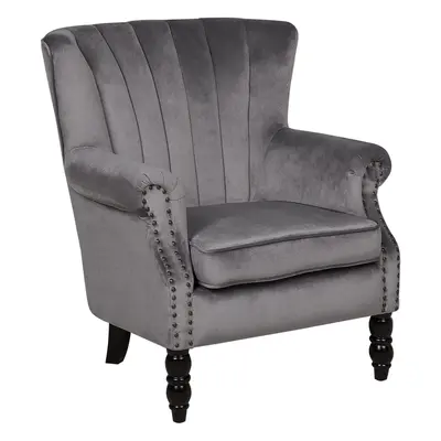 Wingback Chair SVEDALA Velvet Grey