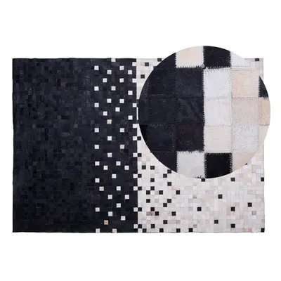 Cowhide Area Rug x cm Black and Beige ERFELEK