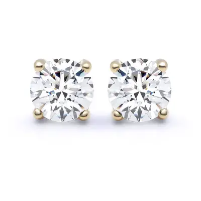 Jewelco London Ladies Solid 18ct Yellow Gold Claw Set Round G SI1 1.40ct Diamond Solitaire Stud 