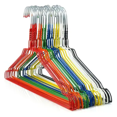 (100, Multicolor) Color Pack of Galvanized Steel Hangers (Coated) - (40 cm) Metal, Mixed