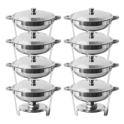 (8 pack, QT/3.5L) Round Chafing Dish Buffet Server Stainless Steel