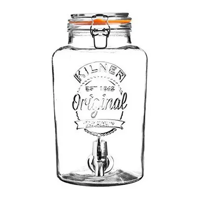 Kilner Litre Clip Top Round Glass Drinks Dispenser in Gift Box, 22.5 x x 31.5 cm