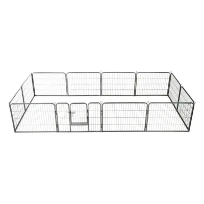 vidaXL Dog Playpen Panels Steel 80x60cm Black Enclosure Run Cage Kennel