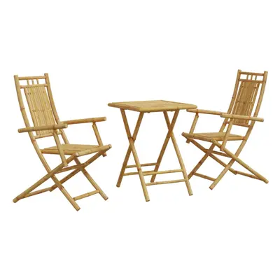 vidaXL Bistro Set Piece Outdoor Bistro Set Garden Table and Chair Bamboo