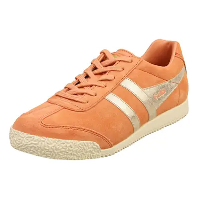 (4) Gola Harrier Mirror Womens Fashion Trainers in Peach Gold