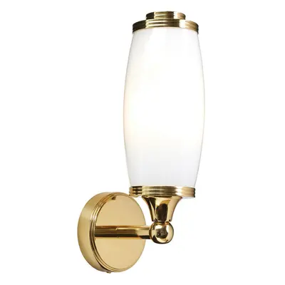 IP44 Wall Light Enclosed Glass Shade LED Included Polished Brass LED G9 3.5W