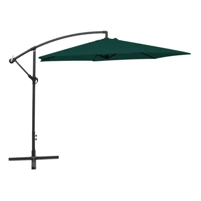 vidaXL Cantilever Umbrella 3m Green Outdoor Garden Hanging Parasol Sunshade