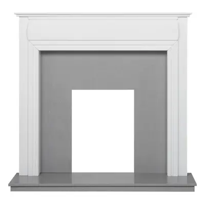 Adam Honley Surround in Pure White & Sparkly Grey Marble, Inch