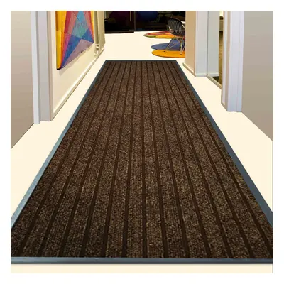 ( x cm, Brown) PVC Rubber Mats Non-Slip Indoor Outdoor Floor Rug