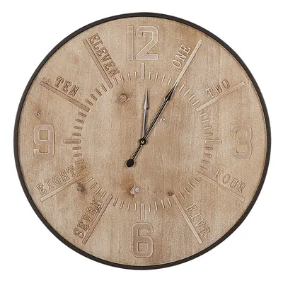 Wall Clock Ã¸ cm Light Wood DOLE