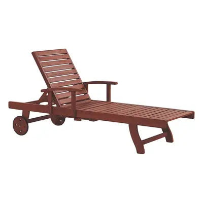 Sun Lounger Wood Dark Wood TOSCANA