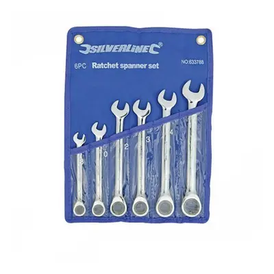 Silverline Fixed Head Ratchet Spanner Set 6pce - 17mm - 8 - ratchet set spanner fixed head silve