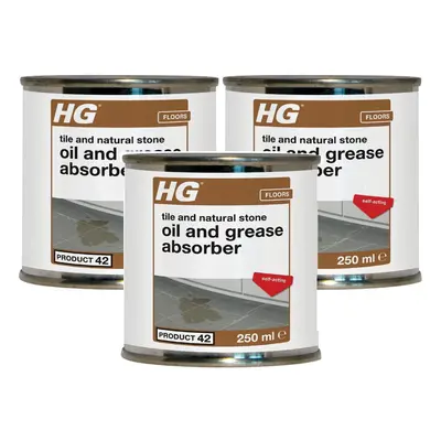 3 x HG Tile and Natural Stone Oil and Grease Absorber (Product 42) - 250ml