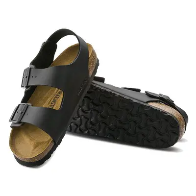 (Black, UK 5.5) Birkenstock Milano Regular Fit Mens Womens Black Sandals