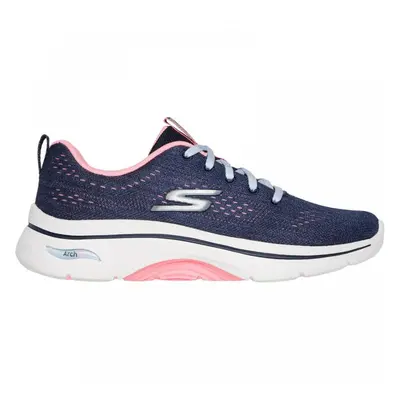 (6 (Adults')) GO WALK Arch Fit 2.0 - Vivid Sunset | Navy/Hot Pink | Women's Comfort Supportive T