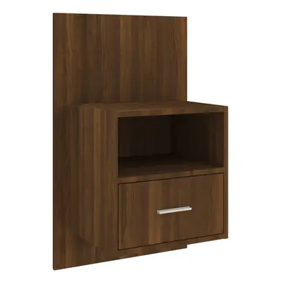 (brown oak, 1) vidaXL 1/2x Wall Bedside Cabinet Home Bed Cabinet Furniture Multi Colours