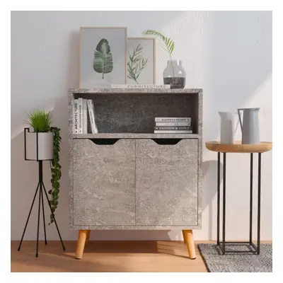 vidaXL Sideboard Concrete Grey Engineered Wood Cupboard Storage Side Cabinet