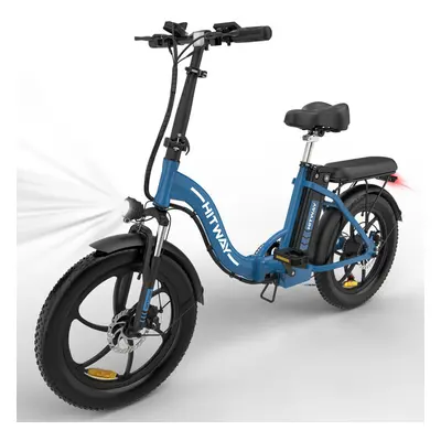 (Blue) HITWAY Fat Tire Ebikes 35-90KM Gears SHIMANO