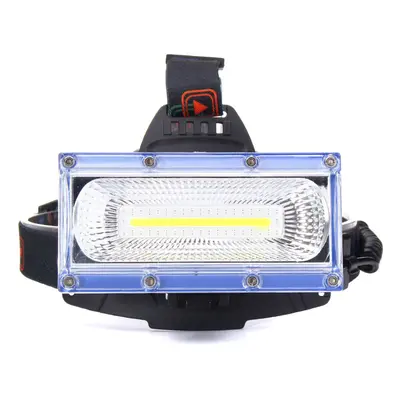 (Blue) 1300LM 30W COB LED Rechargeable USB Headlamp Cycling Lamp