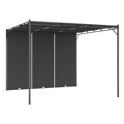 vidaXL Garden Gazebo with Side Curtain 3x3x2.25m Anthracite Patio Pavilion