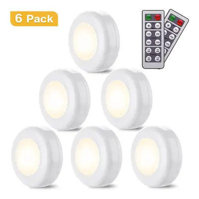 (4000k) 6Pcs LED Cabinet Light Closet Lamp with Two Remote Controller 4000K Night Lights for Kit