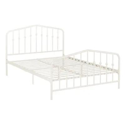 York 5FT Kingsize 150CM White Metal Bed Frame Only - Without Matress