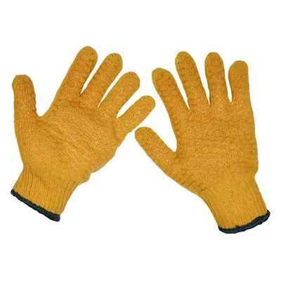 12 PAIRS Anti-Slip Handling Gloves - Large - Spun Nylon Gloves - BS EN