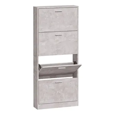 (Concrete grey, x x cm (W x D x H)) New Wood Shoe Cabinet 5Drawer Organiser Furniture Multi Colo